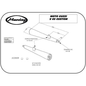 Alternative view of Exhaust muffler Moto Guzzi V65 pair